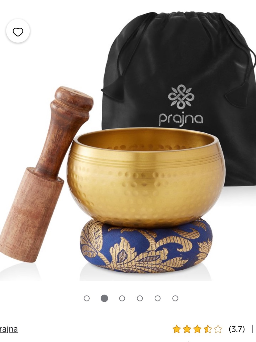 Prana Gold Himalayan Singing Bowl Set with Cushion and Mallet